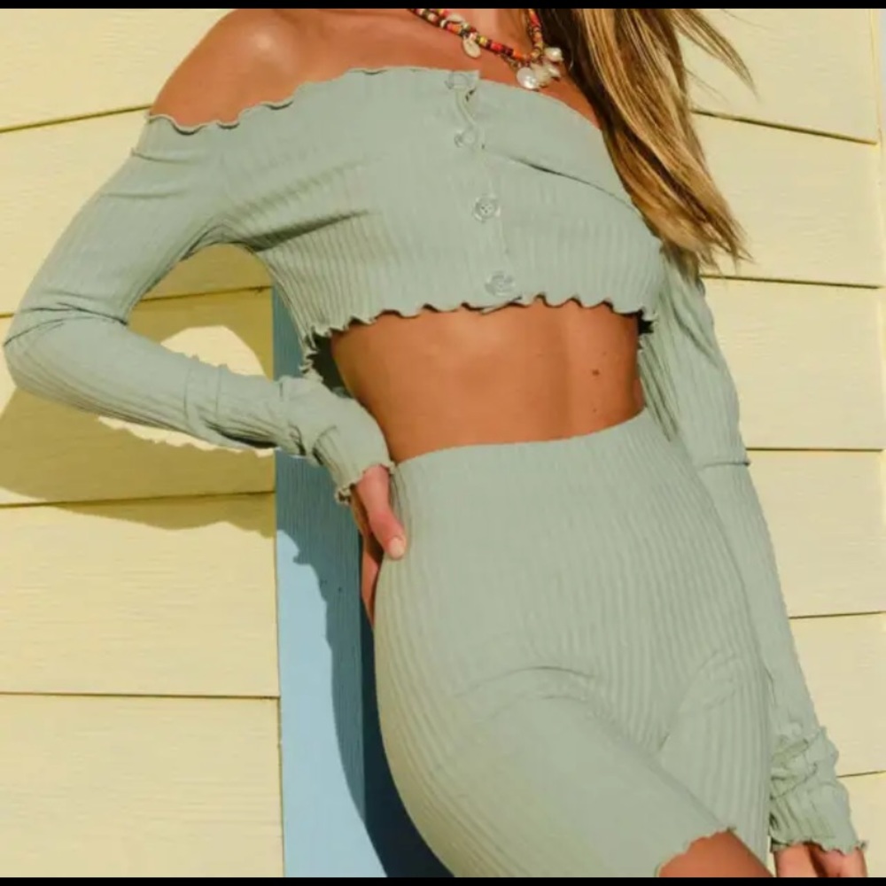Tropic of C Aria Cropped Off the Shoulder Top